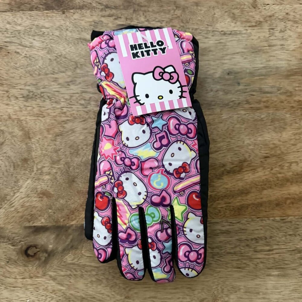 New: L/XL Girls Hello Kitty Ski Gloves